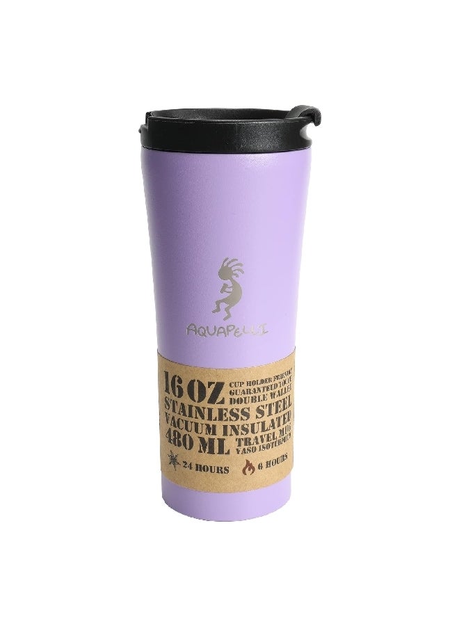 Aquapelli C116 Double Walled Vacuum Insulated Travel Mug Viola Purple 480 ml 90112 - Image 2